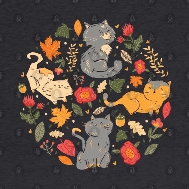 Autumn Cats by Norse Dog Studio